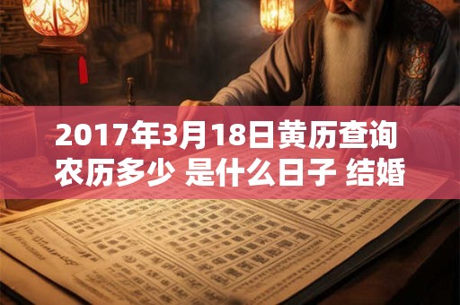 2017年3月18日黄历查询 农历多少 是什么日子 结婚吉时