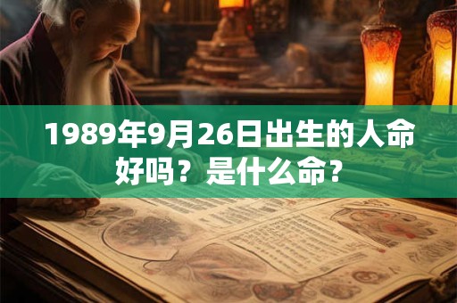 1989年9月26日出生的人命好吗？是什么命？