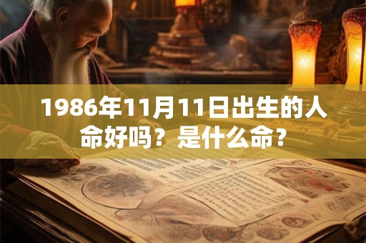 1986年11月11日出生的人命好吗？是什么命？