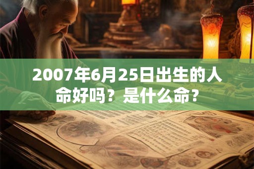 2007年6月25日出生的人命好吗？是什么命？