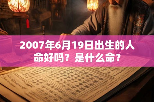 2007年6月19日出生的人命好吗？是什么命？