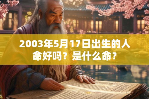 2003年5月17日出生的人命好吗？是什么命？