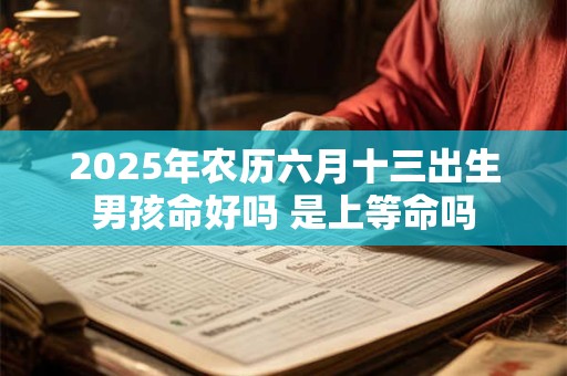 2025年农历六月十三出生男孩命好吗 是上等命吗