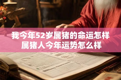 我今年52岁属猪的命运怎样 属猪人今年运势怎么样
