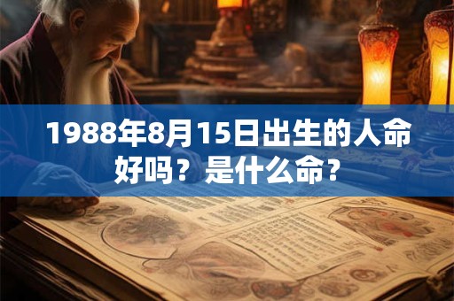 1988年8月15日出生的人命好吗？是什么命？