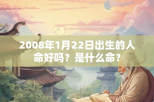 2008年1月22日出生的人命好吗？是什么命？