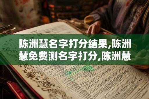 陈洲慧名字打分结果,陈洲慧免费测名字打分,陈洲慧周易免费测名字打分