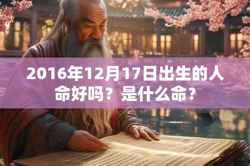2016年12月17日出生的人命好吗？是什么命？