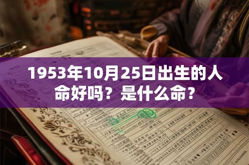 1953年10月25日出生的人命好吗？是什么命？