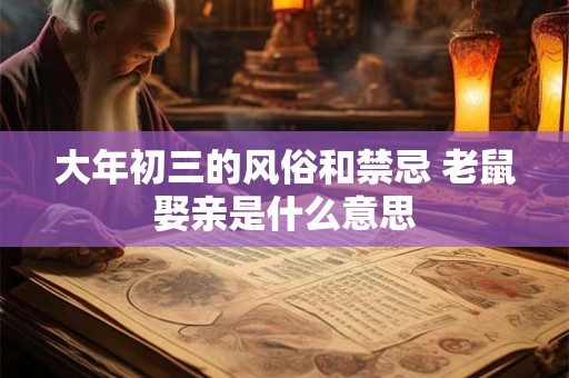 大年初三的风俗和禁忌 老鼠娶亲是什么意思