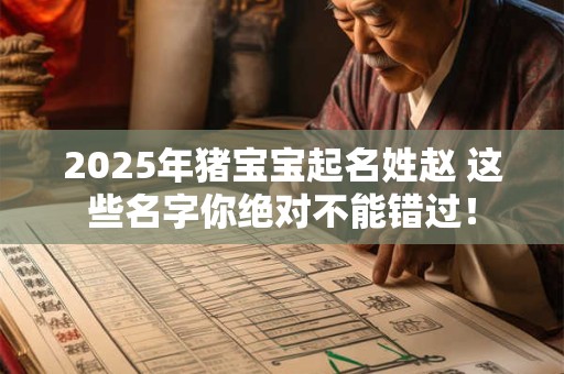 2025年猪宝宝起名姓赵 这些名字你绝对不能错过！