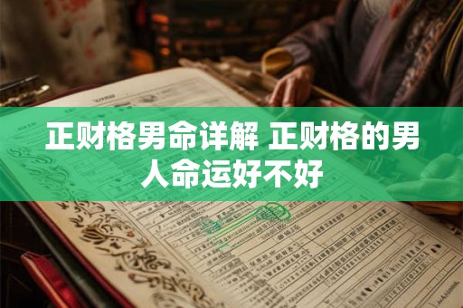 正财格男命详解 正财格的男人命运好不好