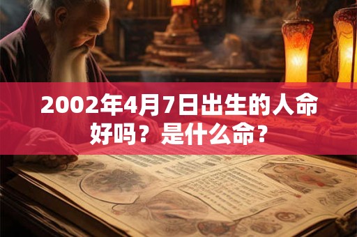 2002年4月7日出生的人命好吗？是什么命？
