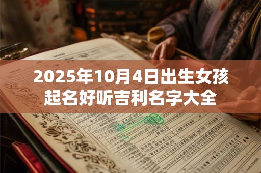 2025年10月4日出生女孩起名好听吉利名字大全