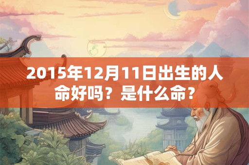 2015年12月11日出生的人命好吗？是什么命？
