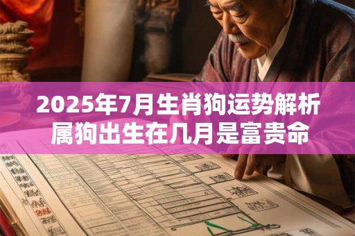 2025年7月生肖狗运势解析 属狗出生在几月是富贵命