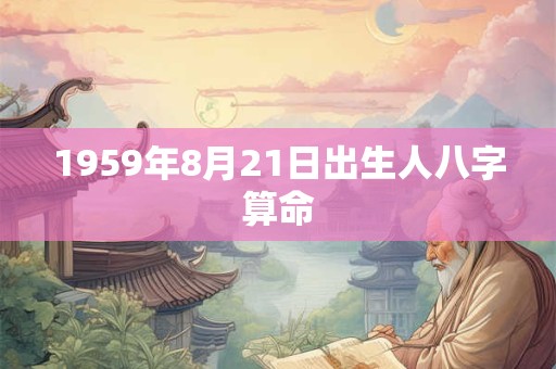 1959年8月21日出生人八字算命