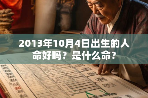 2013年10月4日出生的人命好吗？是什么命？