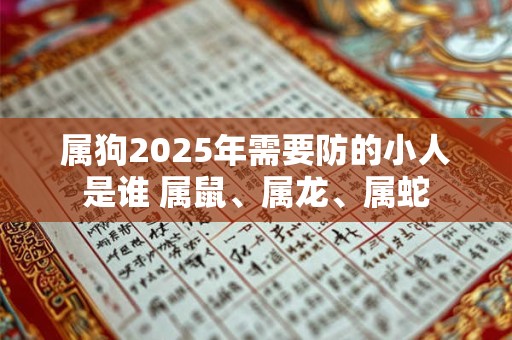属狗2025年需要防的小人是谁 属鼠、属龙、属蛇