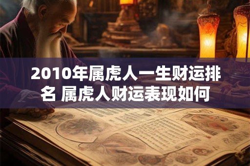 2010年属虎人一生财运排名 属虎人财运表现如何