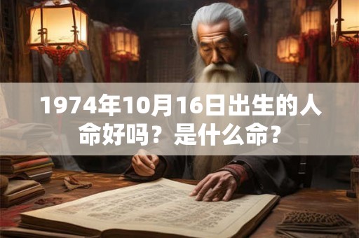 1974年10月16日出生的人命好吗？是什么命？