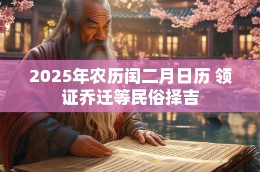 2025年农历闰二月日历 领证乔迁等民俗择吉