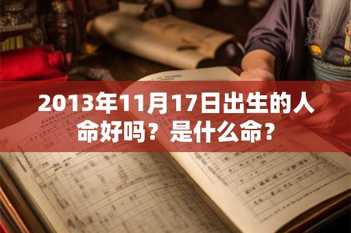 2013年11月17日出生的人命好吗？是什么命？