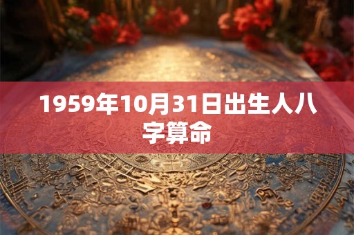 1959年10月31日出生人八字算命