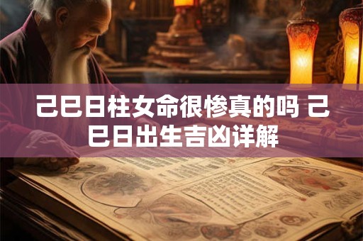 己巳日柱女命很惨真的吗 己巳日出生吉凶详解