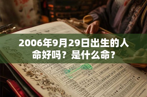 2006年9月29日出生的人命好吗？是什么命？