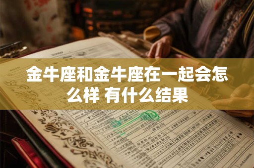 金牛座和金牛座在一起会怎么样 有什么结果