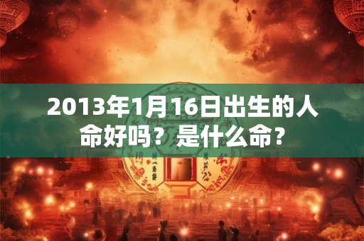 2013年1月16日出生的人命好吗？是什么命？