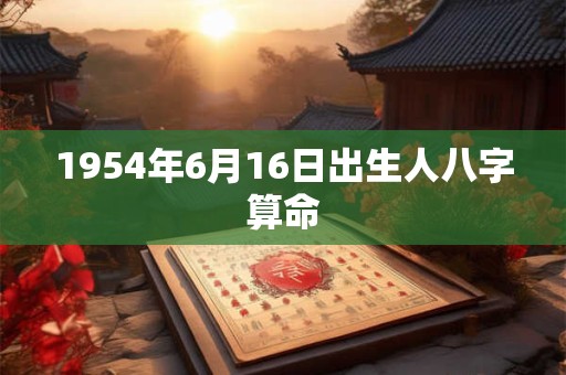1954年6月16日出生人八字算命