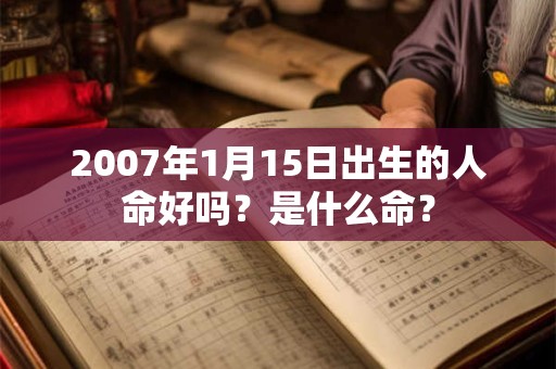 2007年1月15日出生的人命好吗？是什么命？
