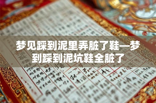 梦见踩到泥里弄脏了鞋—梦到踩到泥坑鞋全脏了