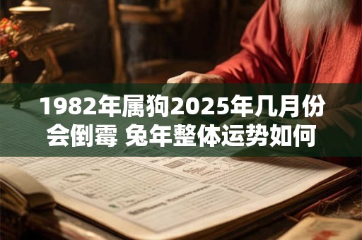 1982年属狗2025年几月份会倒霉 兔年整体运势如何