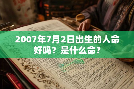 2007年7月2日出生的人命好吗？是什么命？