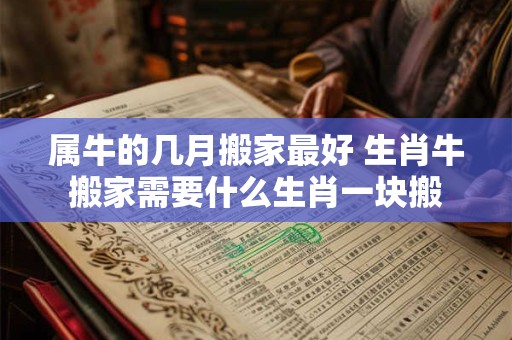 属牛的几月搬家最好 生肖牛搬家需要什么生肖一块搬