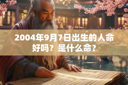 2004年9月7日出生的人命好吗？是什么命？