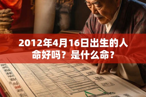 2012年4月16日出生的人命好吗？是什么命？