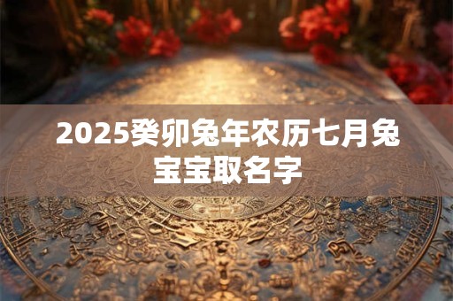 2025癸卯兔年农历七月兔宝宝取名字