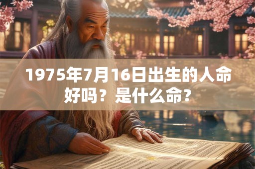 1975年7月16日出生的人命好吗？是什么命？