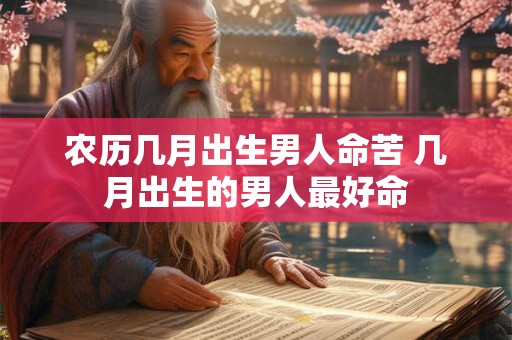 农历几月出生男人命苦 几月出生的男人最好命