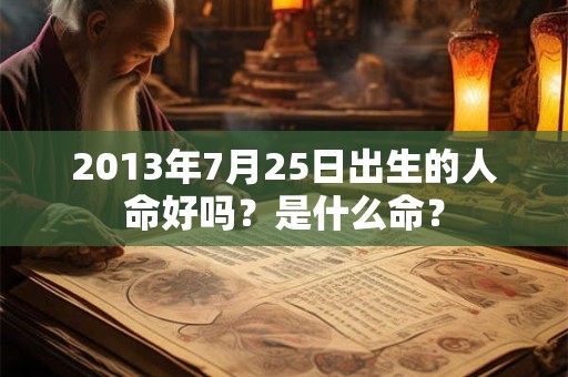 2013年7月25日出生的人命好吗？是什么命？