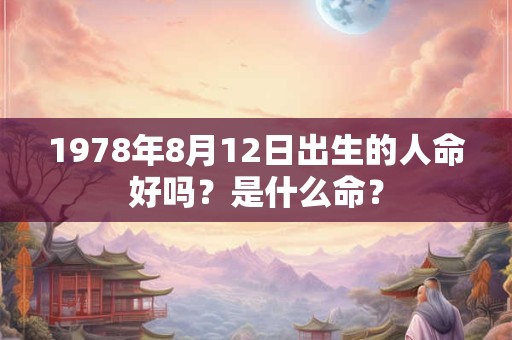 1978年8月12日出生的人命好吗？是什么命？