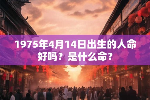 1975年4月14日出生的人命好吗？是什么命？