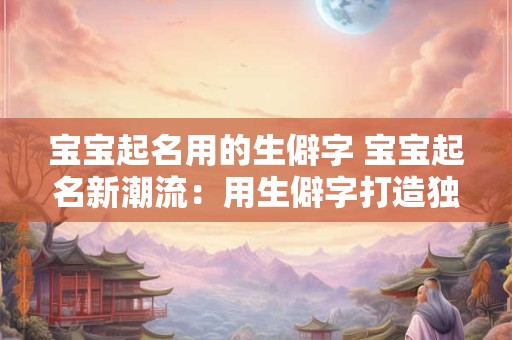 宝宝起名用的生僻字 宝宝起名新潮流：用生僻字打造独特韵味