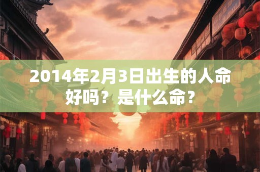 2014年2月3日出生的人命好吗？是什么命？
