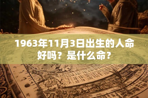 详细阅读:1963年11月3日出生的人命好吗?是什么命? 1963年11月3日出生的人命好吗?是什么命?