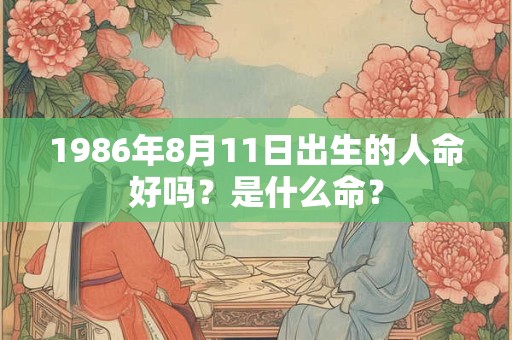 1986年8月11日出生的人命好吗？是什么命？